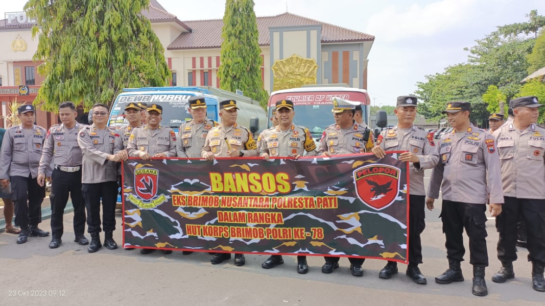 Sambut HUT ke 78, Eks Brimob Nusantara Polresta Pati Salurkan Bantuan Air Bersih