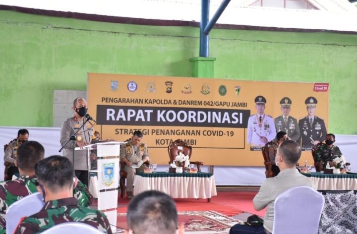Kapolda Jambi Dan Danrem 04/Gapu Pinta PPKM Dan Penerapan Prokes Dioptimalkan