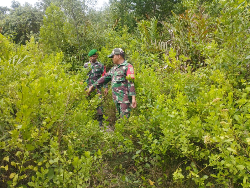 Sinergi Babinsa dan Warga Desa Baran Melintang Cegah Karhutla