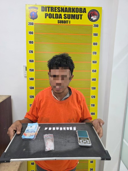 Pengedar Sabu di Medan Tuntungan Diciduk Saat Layani Pembeli, 9 Paket Disita
