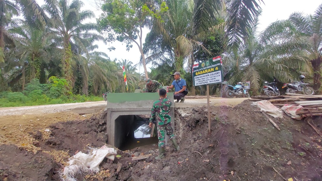Box Culvert Yang Dibangun TMMD ke-124 oleh Kodim 0320/Dumai di Kelurahan Bukit Kayu Kapur Sudah Rampung dan Dapat Digunakan