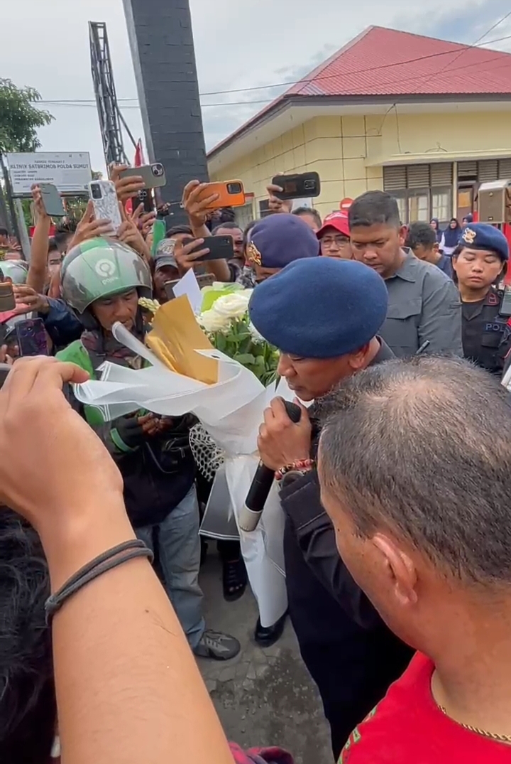 Dansat Brimob Polda Sumut Pimpin Doa Bersama Driver Ojol, Wujud Kepedulian dan Persaudaraan di Mako Brimob