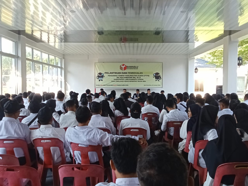 Sebanyak 199 Panwas TPS Se Kecamatan  NA IX-X Kabupaten Labura Pemilu 2024 Dilantik