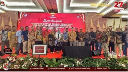 KPU Provinsi Sumut Hadiri Rakor Persiapan DPT dan Pelayanan Pemilih Pindahan Pilkada Tahun 2024