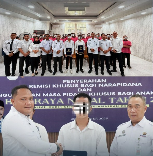 102 Warga Binaan Lapas Pasir Pangarayan Terima Remisi Khusus Natal, Satu Langsung Bebas