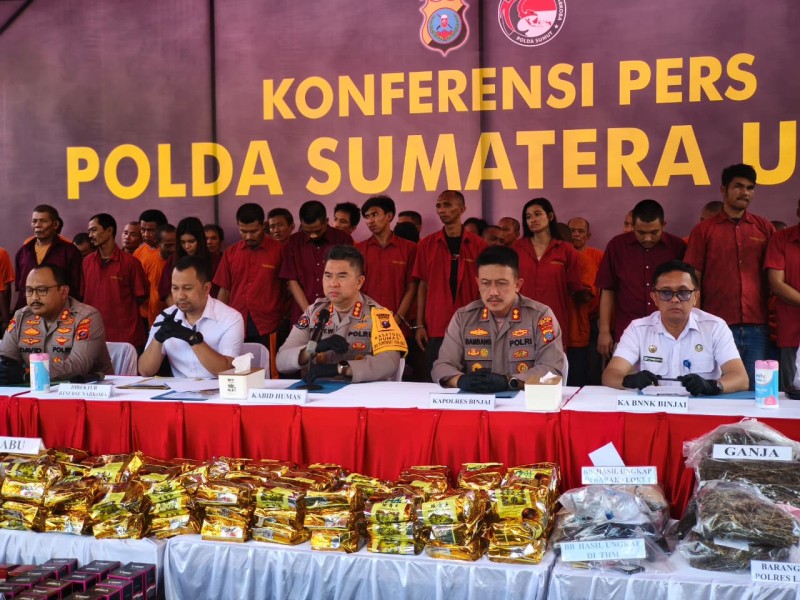 Perangi Narkoba di Sumut: 429 Kasus Terungkap, Ratusan Tersangka Dibekuk Polda Sumut