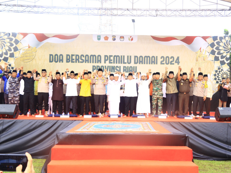 Polda Riau Menggelar Doa Bersama Pemilu Damai 2024