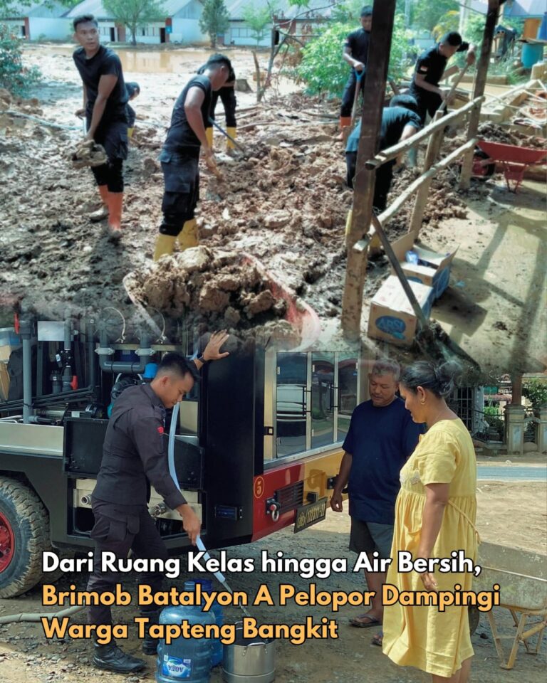 Dari Ruang Kelas hingga Air Bersih, Brimob Batalyon A Pelopor Dampingi Warga Tapteng Bangkit
