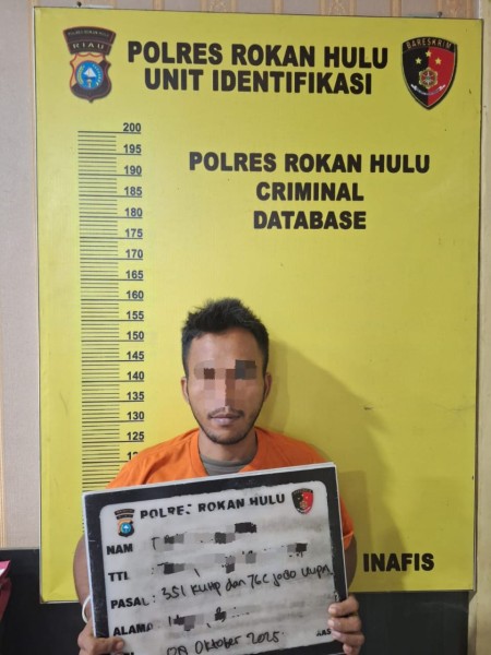Polres Rohul Amankan Pria Pelaku Kekerasan terhadap Anak di Bawah Umur