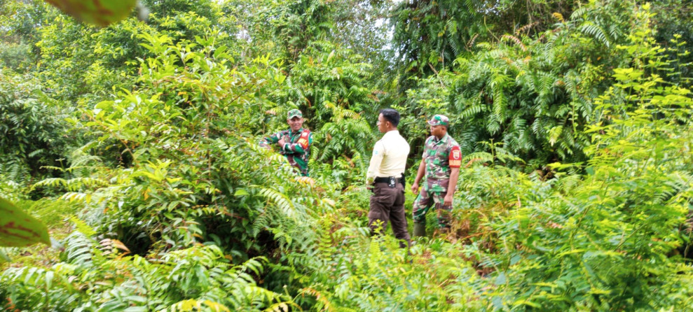 Patroli dan Sosialisasi Rutin Babinsa, Antisipasi Karhutla di Wilayah Merbau