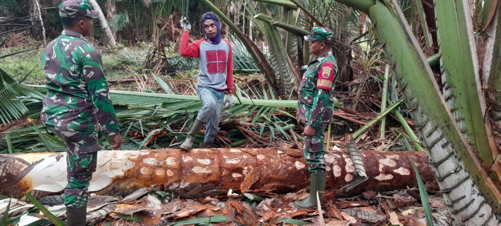 Cegah Karhutla, Babinsa Ajak Warga Desa Padang Kamal Aktif dalam Patroli