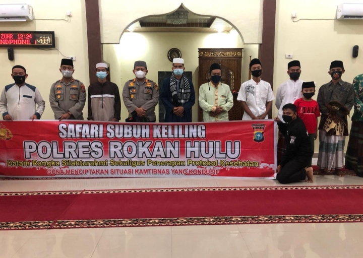 Momen Subuh Keliling Di Sialang Jaya, Kapolres Rohul Sampaikan Langkah Strategis Pencegahan Covid-19