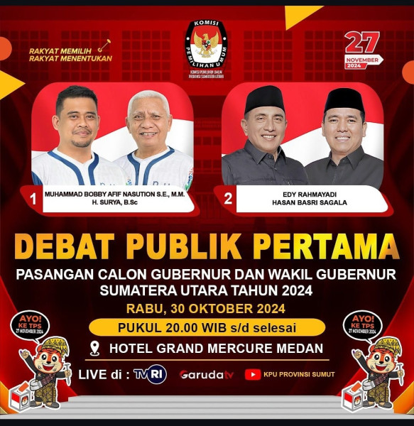 KPU Sumut Rampungkan Debat Publik Pertama