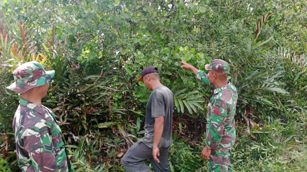 Babinsa Koramil 06 Merbau Berkeliling dan Sosialisasikan Bahaya Karhutla