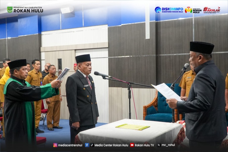 Bupati Rohul Anton Resmi Lantik Drs H Yusmar MSi Sebagai Pj Sekda Rokan Hulu