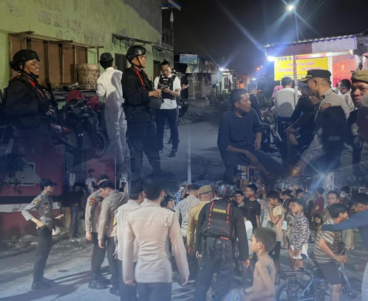 Brimob Sumut Bersama Personel Gabungan Gelar Patroli untuk Antisipasi Gangguan Kamtibmas