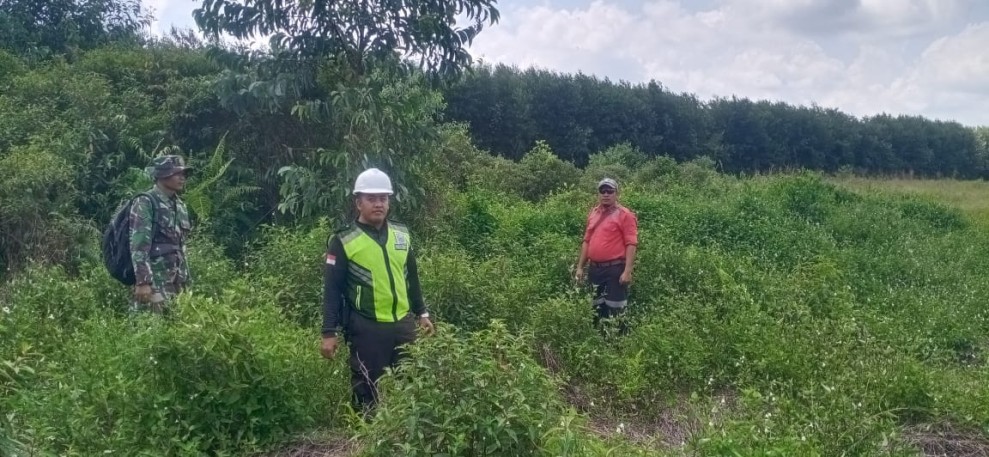 Lahan Kosong dan Gambut Jadi Sasaran Patroli Karhutla Babinsa di Kecamatan Merbau