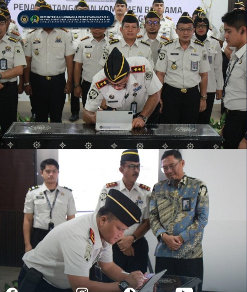 Bangun Zona Integritas, Kalapas Laksanakan Penandatanganan Komitmen Bersama di Kanwil Ditjenpas Riau