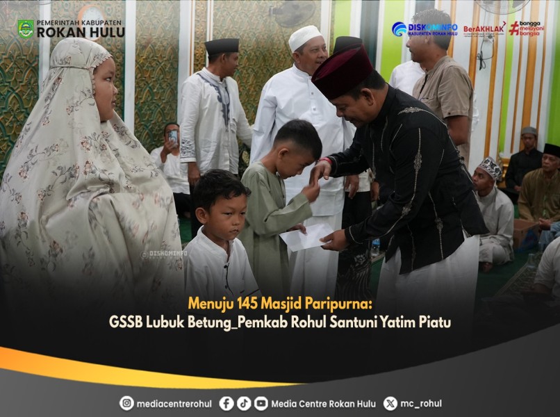 Menuju 145 Masjid Paripurna: GSSB Lubuk Betung Pemkab Rohul Santuni Yatim-Piatu