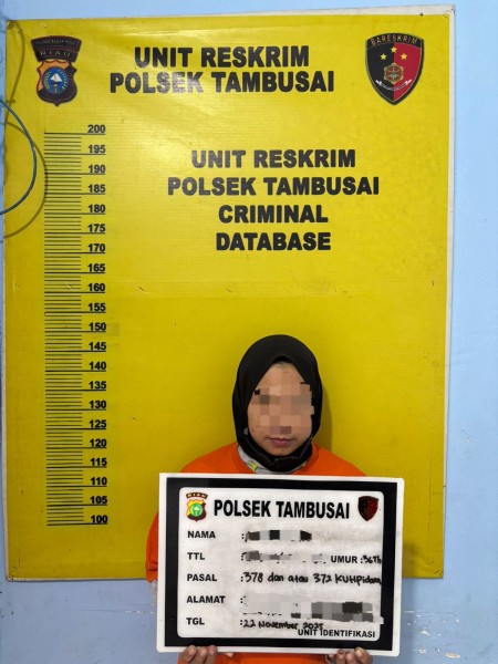 Seorang Wanita Pelaku Penggelapan Mobil dan Uang Ratusan Juta Ditangkap Unit Reskrim Polsek Tambusai