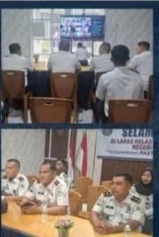 Dukung Penegakan Disiplin, Lapas Pasir Pangaraian Ikuti Sosialisasi dari Itjen Kemenkum