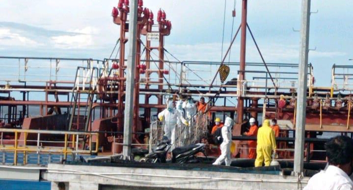 Pelabuhan Dumai Berstandar Internasional, Evakuasi Master Kapal MT ARK Progress Oleh Polres Dumai