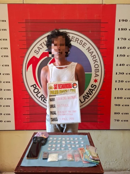 Satresnarkoba Polres Palas Tangkap Seorang Pengedar dengan Barang Bukti Sabu