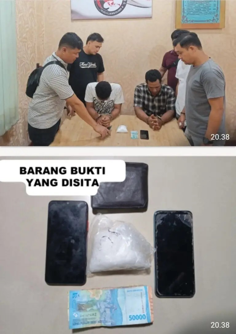 Sat Narkoba Polres Pelabuhan Belawan Gagalkan Peredaran 1 Ons Shabu, 2 Pengedar ditangkap