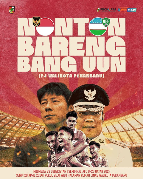 Wako Muflihun Gelar Nobar Timnas Indonesia U-23 vs Uzbeksitan U-23