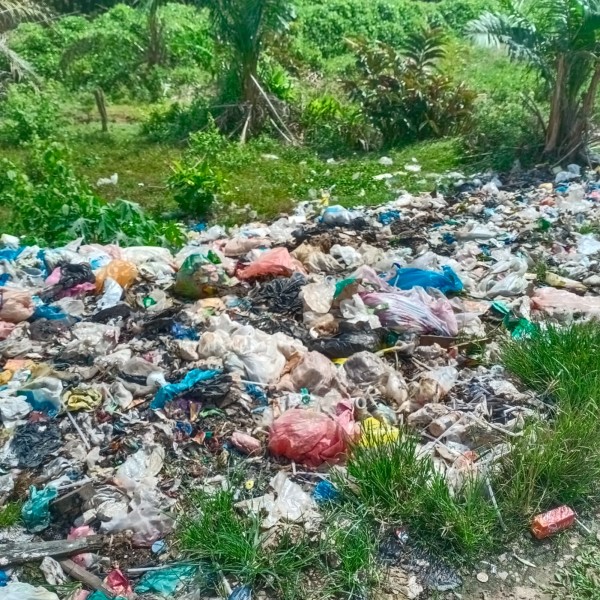 Warga Keluhkan Aroma Busuk Dan Tumpukan Sampah di Pinggir Jalan, Pihak Pemdes Kasikan Seakan Tutup Mata