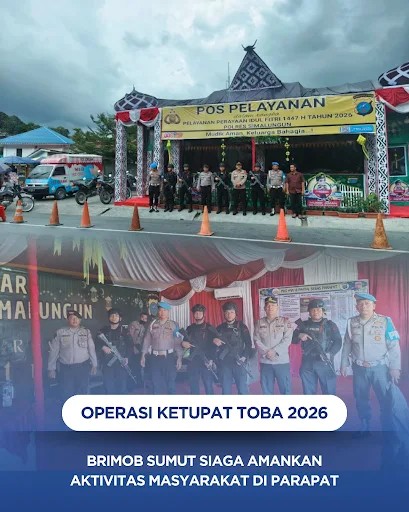 Operasi Ketupat Toba 2026: Brimob Sumut Siaga Amankan Aktivitas Masyarakat di Parapat