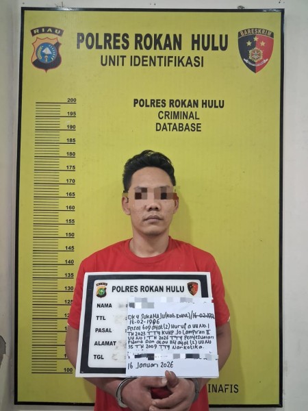 Komitmen Berantas Narkoba, Polres Rokan Hulu Amankan Pengedar Sabu 26,13 Gram di Pasir Pengaraian