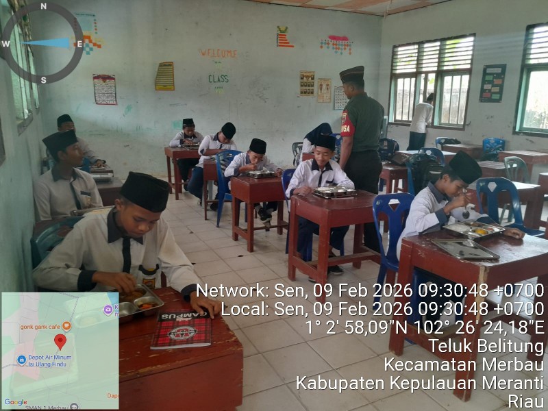 Kawal Generasi Emas, Babinsa Koramil 06/Merbau Pastikan Distribusi Makan Bergizi Higienis dan Tepat Sasaran