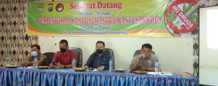 Polres Rokan Hulu Resmikan Kampung Tangguh Anti Narkoba di Desa Puo Raya Guna Mencegah Peredaran Narkoba