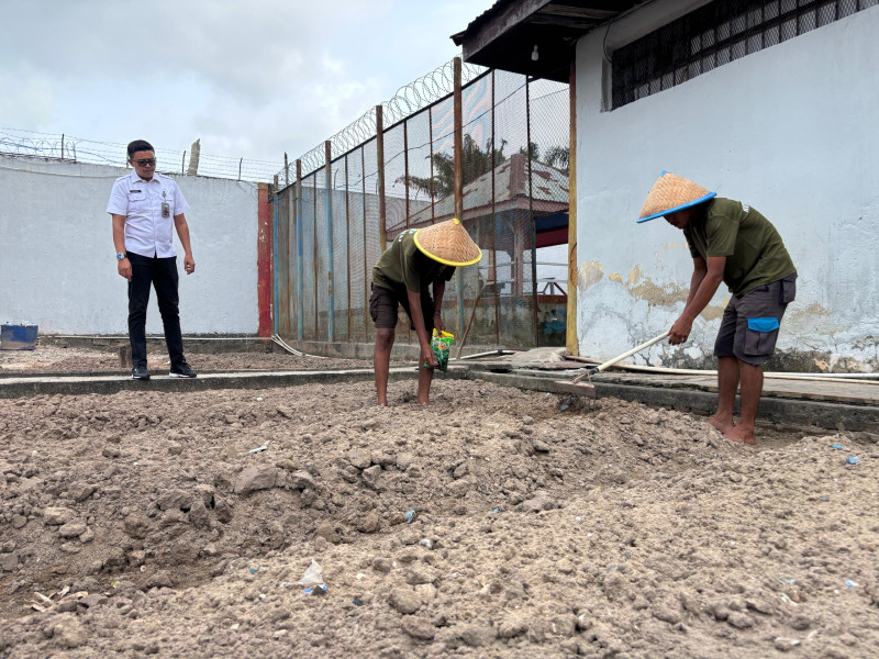 Dukung Program Ketahanan Pangan, Lapas Dumai Kembali Lakukan Penyemaian Bibit Kangkung