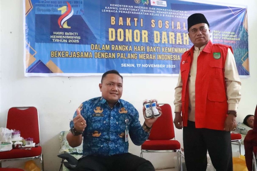 Hari Bhakti Kemenimipas ke-1 Tahun, Lapas Pasir Pengaraian Bhakti Sosial Gelar Donor Darah