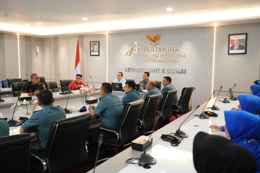 Perkuat Sinergi Pengamanan Kilang, Danlanal Dumai Lakukan Kunjungan ke PT KPI Kilang Dumai
