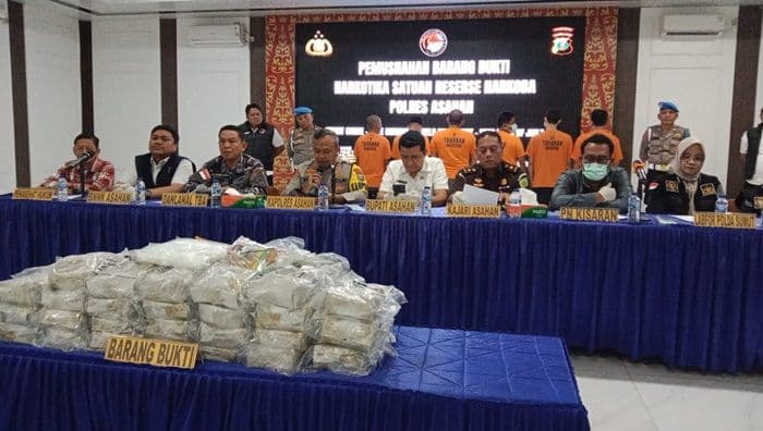 Polres Asahan Musnahkan 76 Kg Sabu Hasil Ungkap 4 Kasus Narkoba
