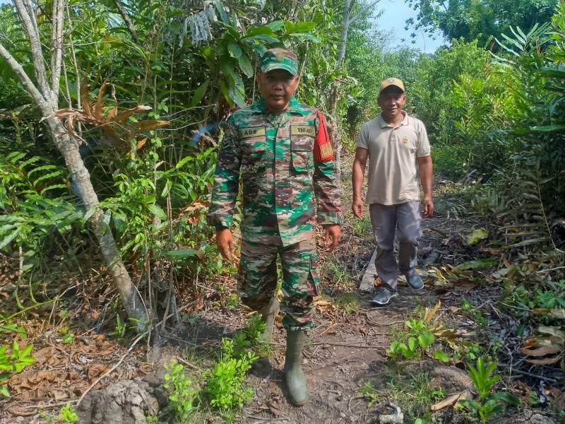 Pencegahan Dini Karhutla, Babinsa Koramil 06/Merbau Konsisten Beri Himbauan dan Lakukan Patroli Rutin