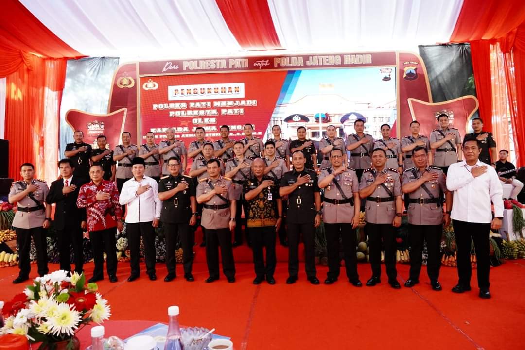 Danrem 073/Makutarama Dampingi Kasdam IV/Diponegoro Hadiri Pengukuhan Peningkatan Tipe Polres Pati