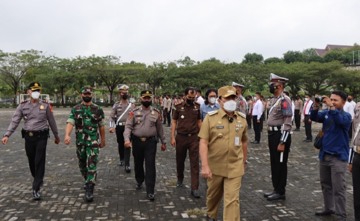 Bupati H Sukiman Jadi Irup Apel Gelar Pasukan Ops Lilin Lancang Kuning 2021