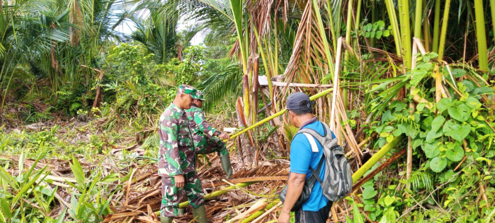 Wilayah Hutan Desa Teluk Ketapang Menjadi Tempat Patroli Babinsa Koramil 06 Merbau Dalam Usaha Mencegah Karhutla