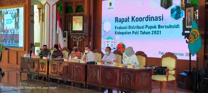 Rapat Koordinasi Evaluasi Distribusi Pupuk Bersubsidi Kabupaten Pati Tahun 2021