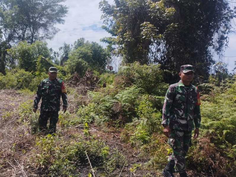 Patroli Karhutla Jadi Rutinitas Babinsa Merbau Demi Jaga Alam