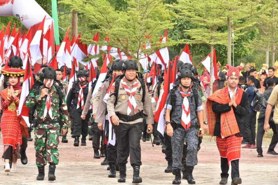 Polda Kepri Gelar Kirab Kebangsaan Merah Putih, Sambut Hari Kemerdekaan Ke-78