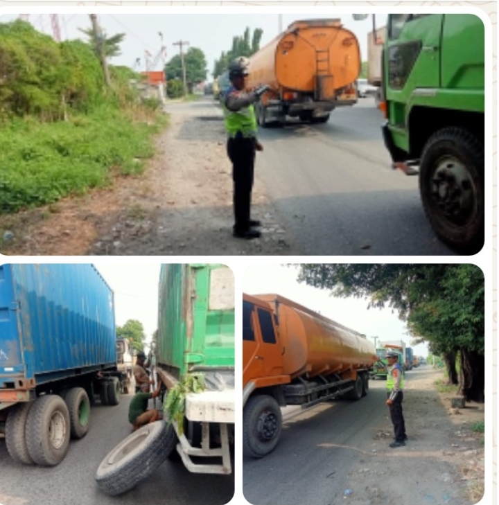 Sat Lantas Polres Pelabuhan Belawan Atur Lalu Lintas Akibat Truk Kontainer Mogok, Kasat Lantas Imbau Pengendara Lebih Waspada