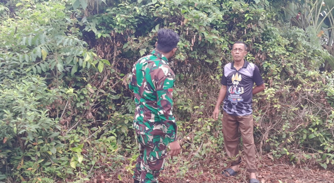 Cegah Kebakaran Lahan Gambut, Koramil 06/Merbau Sisir Titik Rawan di Dusun 1 Bandul