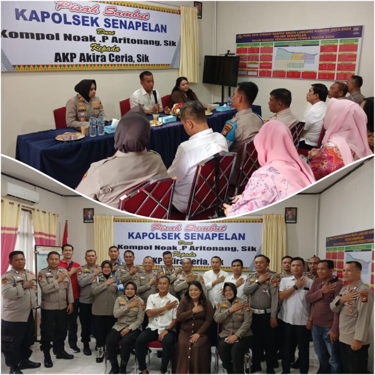 Pisah Sambut Kapolsek Senapelan :dari Kompol Noak P. Aritonang, S.I.K kepada AKP Akira Ceria, S.I.K., M.M.Penuh Haru