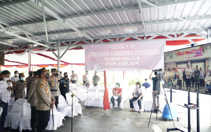 Polres Pati Targetkan 1.000 Dosis Vaksin Pada Program Vaksinasi Massal Secara Serentak