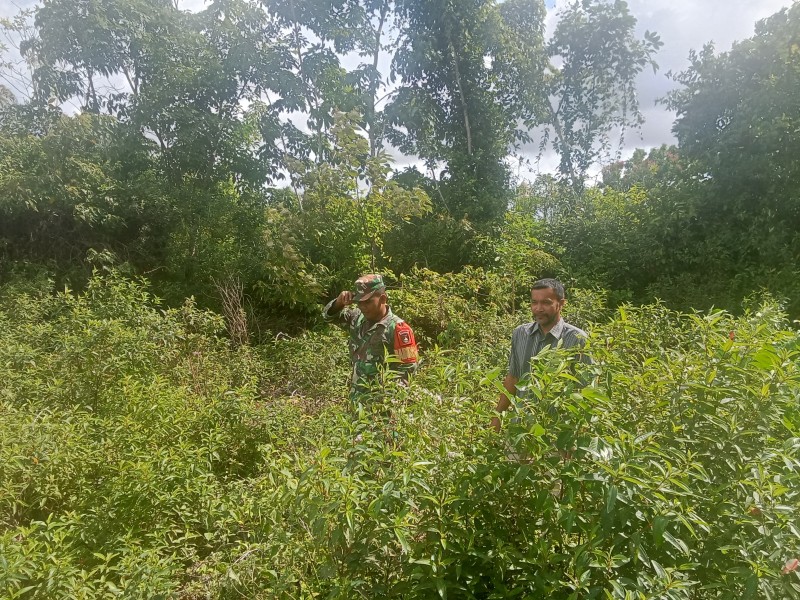 Pratu Roihan Sinaloan Intensifkan Patroli Karhutla di Kecamatan Tasik Putri Puyu